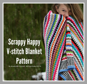 Scrappy Happy V-stitch Blanket Pattern