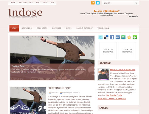 Indose Blogger Template