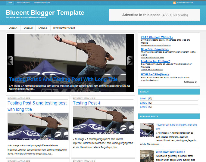 Blucent Blogger Template