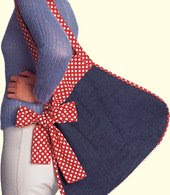 Denim Bag with Polka Dot Bow