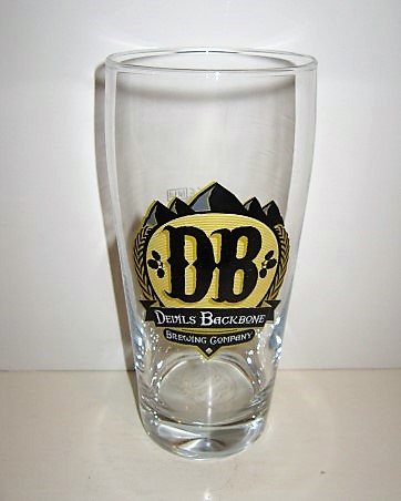 beer glass from the Devils Backbone brewery in U.S.A. with the inscription 'DB Devils Backbone Brewing Company'