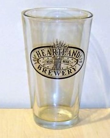 beer glass from the Heartland brewery in U.S.A. with the inscription 'Heartland Real Beer Brewery'