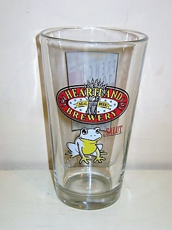 beer glass from the Heartland brewery in U.S.A. with the inscription 'Heartland Brewery Real Ale'