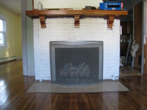 Brick Fireplace Painted White