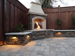 Brick Outdoor Fireplace DIY