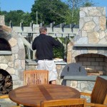 Outdoor Brick Fireplace with Oven