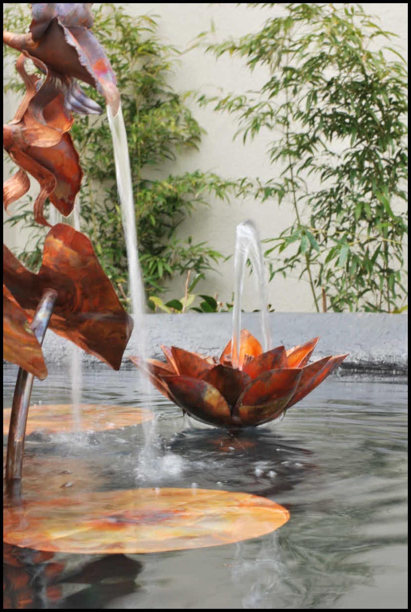 Copper Water Lily Fountain