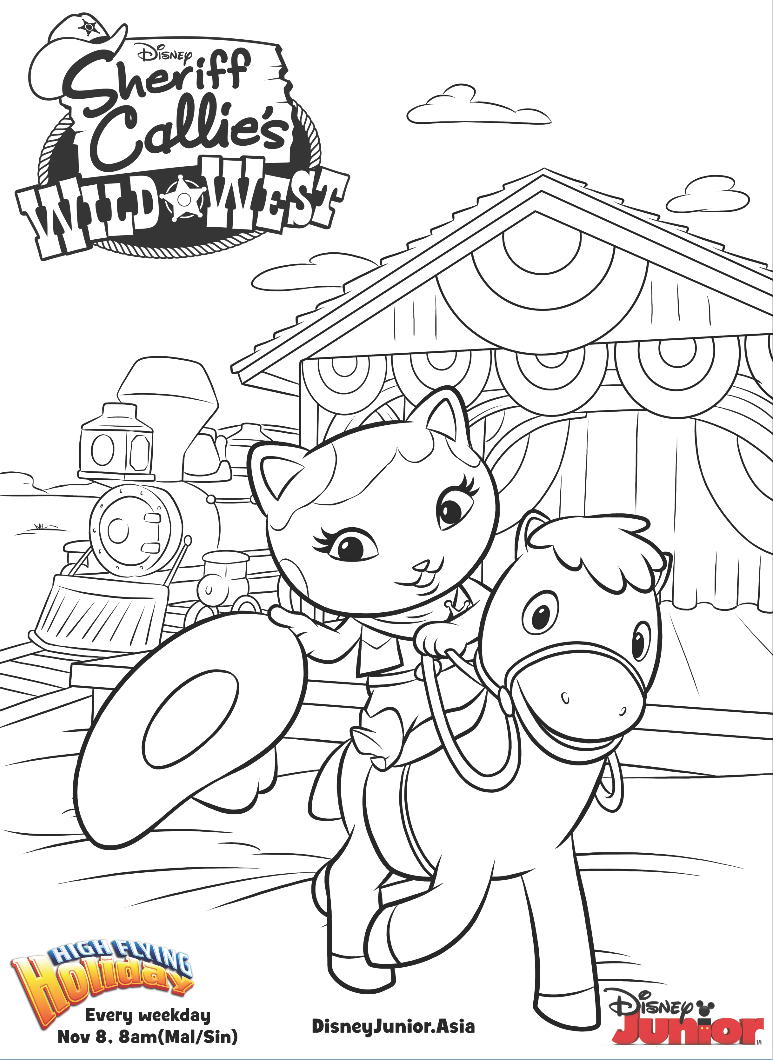 Sheriff Callie Colouring Page Disney Junior Indonesia