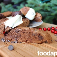 Chocolate Biscotti with Cinnamon and Cocoa Nibs