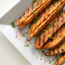 Cilantro and Lime Grilled Sweet Potatoes