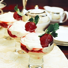 White Chocolate and Roasted Strawberry Fool