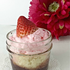 Strawberry trifle for two with homemade strawberry Whipped Cream