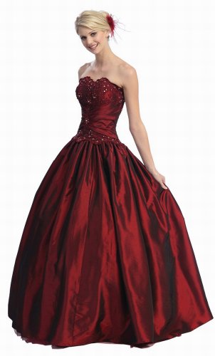 Ball Gown Strapless Formal Prom Wedding Dress 