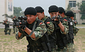 Special operation members in military skills training
