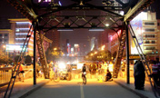 Lanzhou's Zhongshan Bridge at night