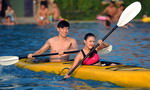 Bikini babes in kayak contest