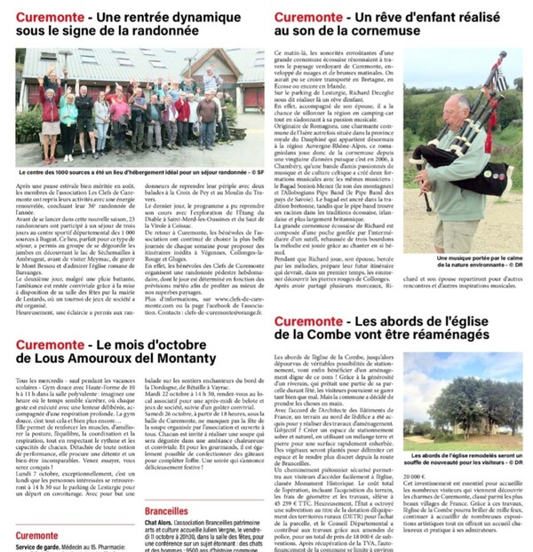 Curemonte, actualités- 