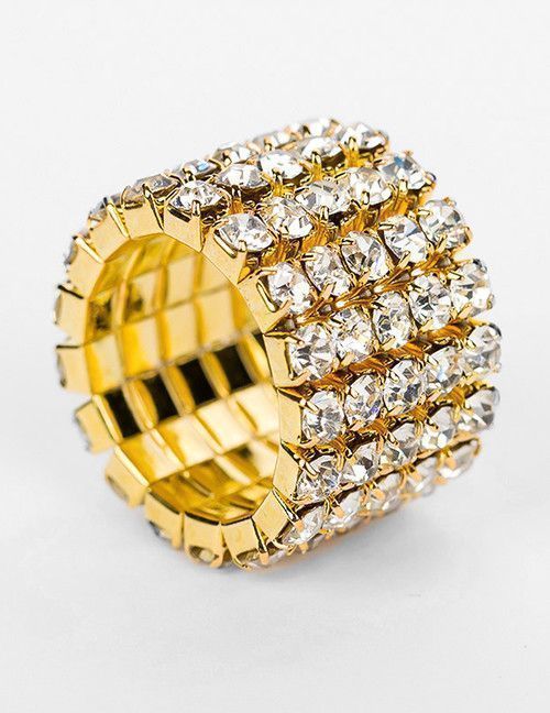 Bague Strass, Métal doré