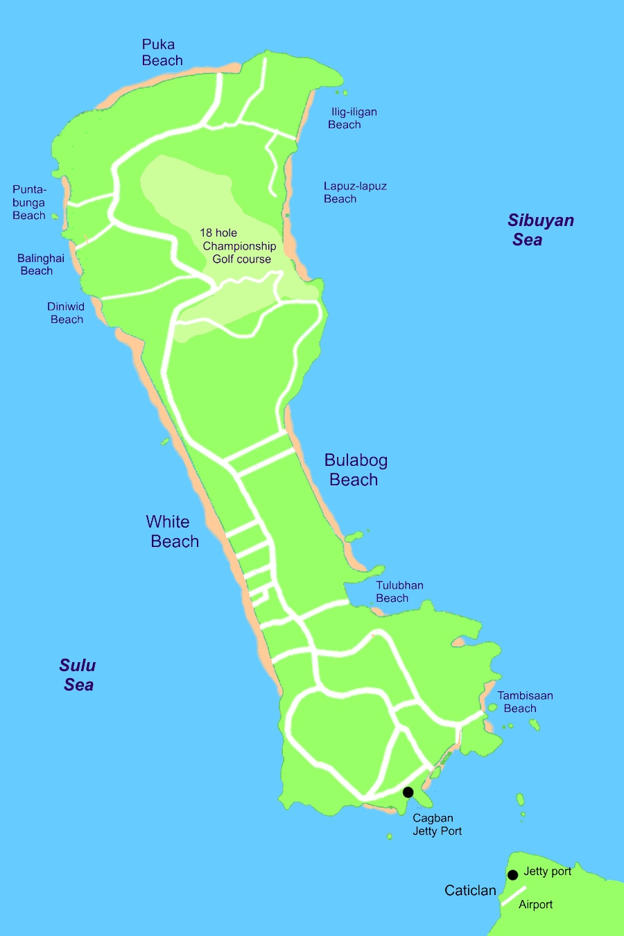 map of philippines boracay. Map of Boracay Island Resorts