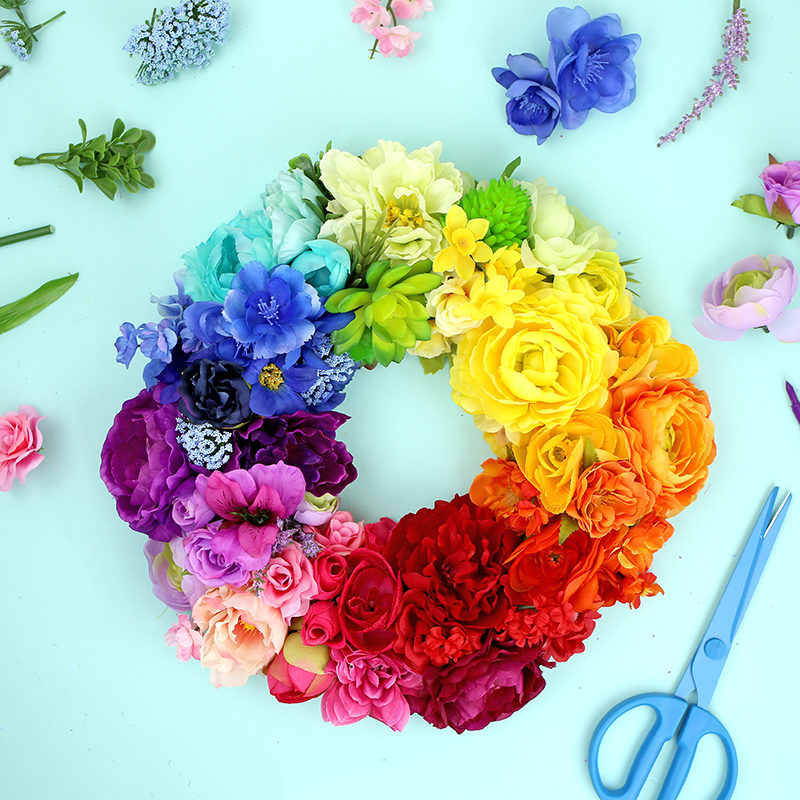 Floral Rainbow Wreath