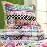 teenage girls lime green pink and purple polka dot bedding quilt set comforter