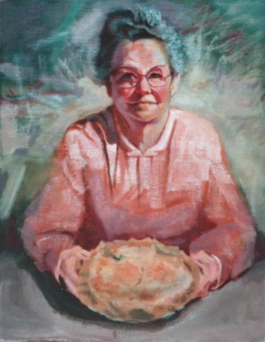 Mom and Apple Pie Painting  - Mom and Apple Pie Fine Art Print