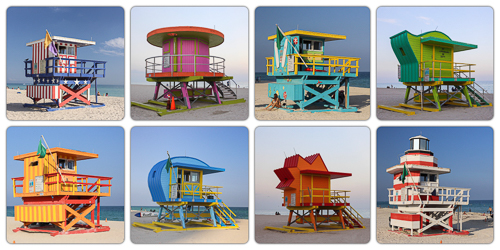 The amazing art deco lifeguard huts at Miami Beach