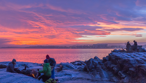 And of course in Norway there is always someone having a campfire and grilling sausages!