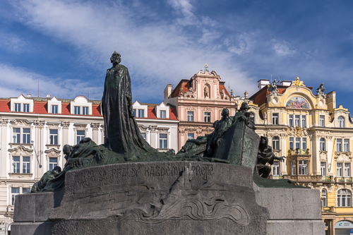 The Jan Hus Memorial on the Old Town Square