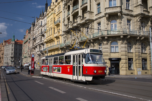 On of the pretty trams