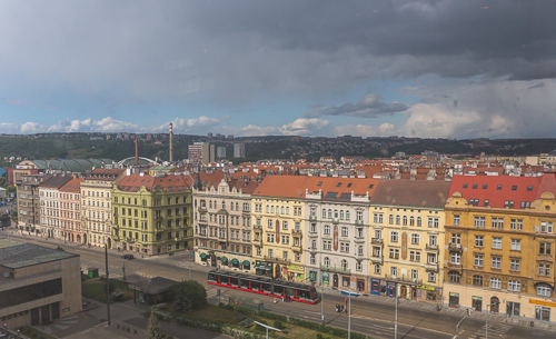 Nice view from the top floor of the Veletržní palác