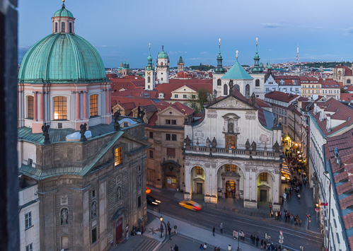 Evening view over Prague