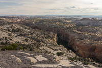 Looking down into a canyon