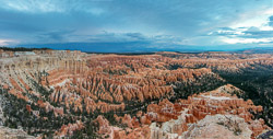 The panoramic view from Bryce Point at sunset