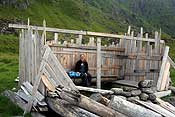 Hut built out of driftwood