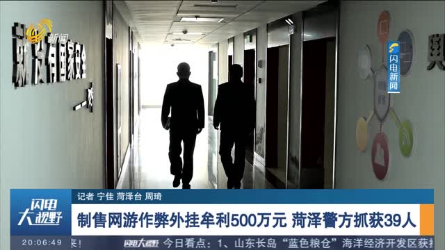 åˆ¶å”®ç½‘æ¸¸ä½œå¼Šå¤–æŒ‚ç‰Ÿåˆ©500ä¸‡å…ƒ èæ³½è­¦æ–¹æŠ“èŽ·39äºº