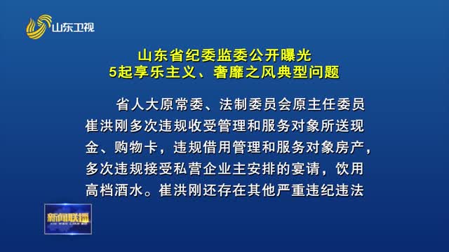 å±±ä¸œçœçºªå§”ç›‘å§”å…¬å¼€æ›å…‰5èµ·äº«ä¹ä¸»ä¹‰ã€å¥¢é¡ä¹‹é£Žå…¸åž‹é—®é¢˜