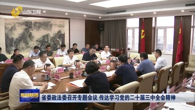 çœå§”æ”¿æ³•å§”å¬å¼€ä¸“é¢˜ä¼šè®® ä¼ è¾¾å­¦ä¹ å…šçš„äºŒåå±Šä¸‰ä¸­å…¨ä¼šç²¾ç¥ž