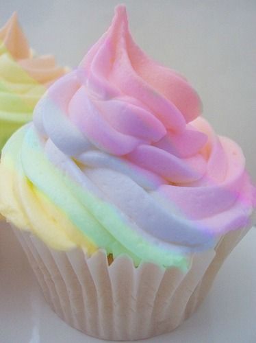 Pastel rainbow cupcake