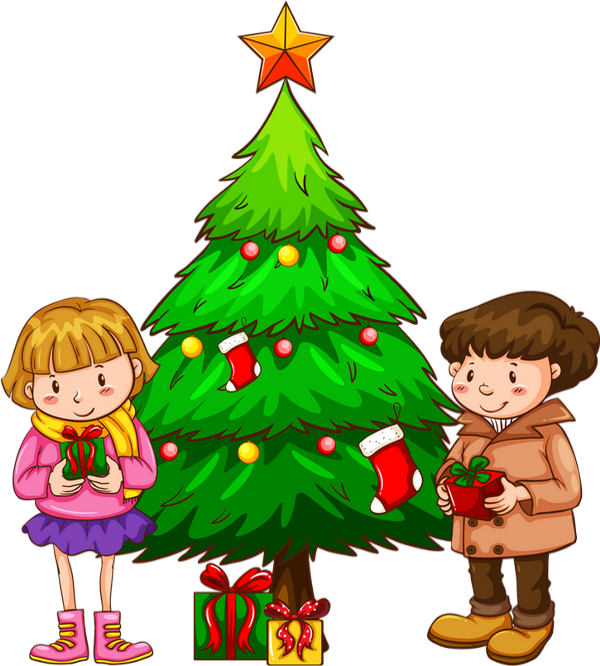 ❄️ Sapin de Noël png, fille, garçon - Xmas tree clipart ❄️