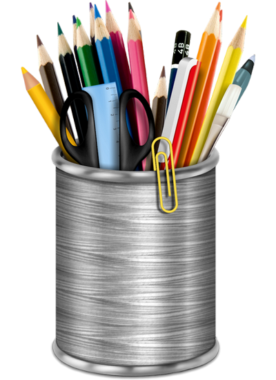 Tube école, stylos & crayons png - School supplies clipart