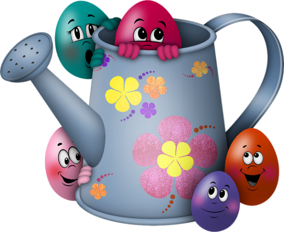 ✿ Tube png arrosoir & oeufs de Pâques - Easter clipart ✿ 