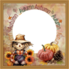 Cadre d'automne png, épouvantail - Autumn frame png