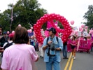 Big Code Pink balloon peace sign.