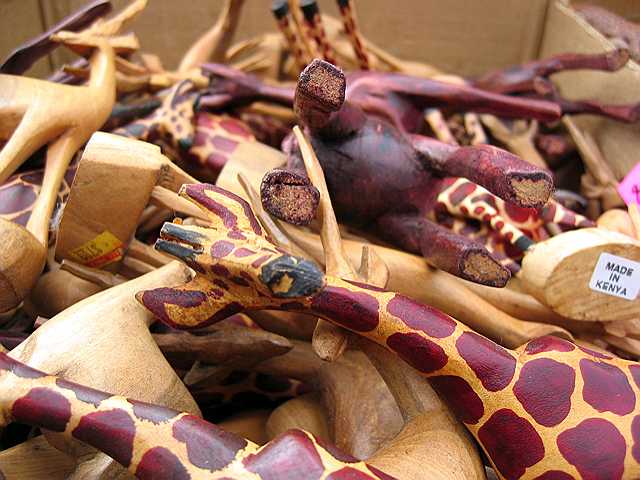 A box of carved animals for sale at the Adams Morgan Festival.