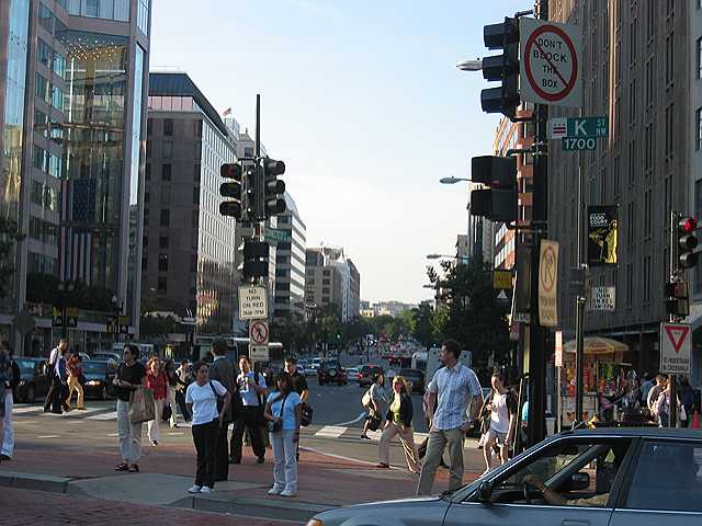 The corner of K and Connecticut in downtown D.C.