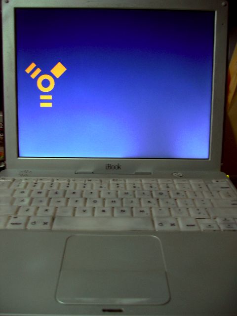 The old iBook in firewire target disk mode.