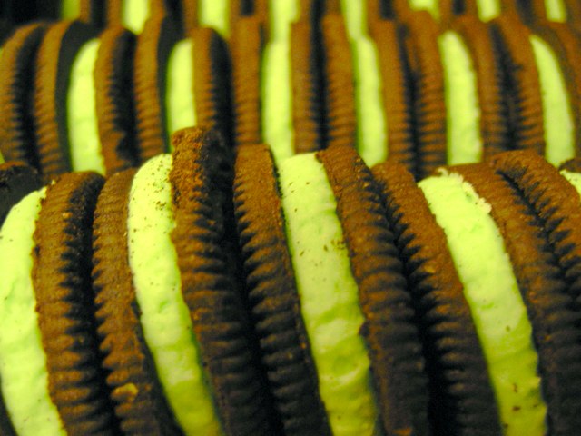 Oreos with green filling.