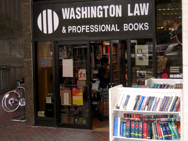 Outside Washington Law bookstore at about 19th and I streets.