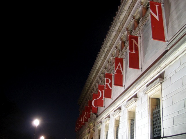 The cool banner outside the Corcoran Museum on 17th Street across from the White House Oval.